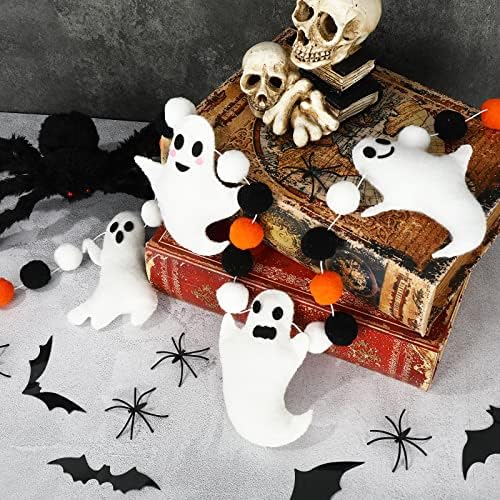 Whaline Halloween Ghost Banner with Oranges and Balls