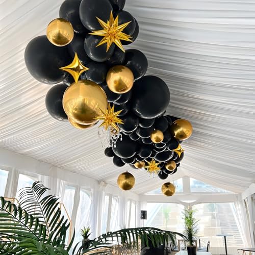 Black and Gold Balloon Arch Kit 126 Pieces