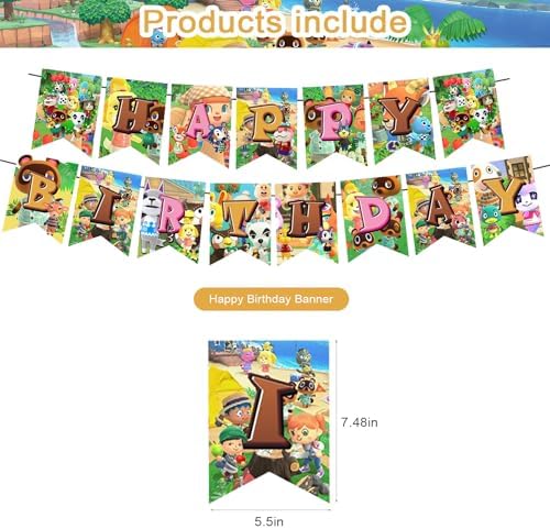 Animal Crossing Themed Birthday Decorations Set