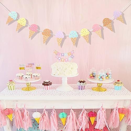 Ice Cream Birthday Banner for Kids and Family