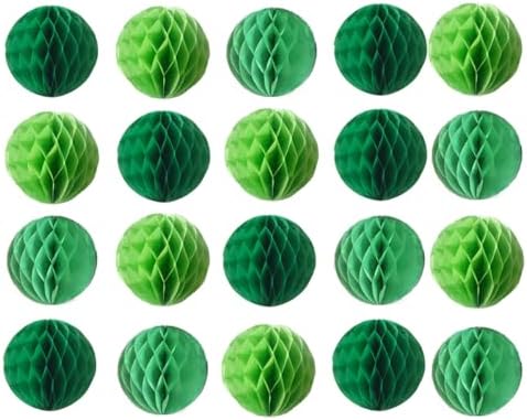 20pcs Green Honeycomb Flower Balls for Decorations