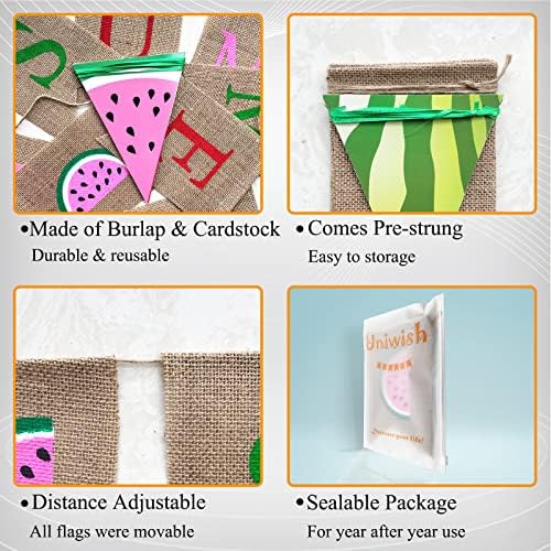 Uniwish Summer Watermelon Banner Garland Decor Set