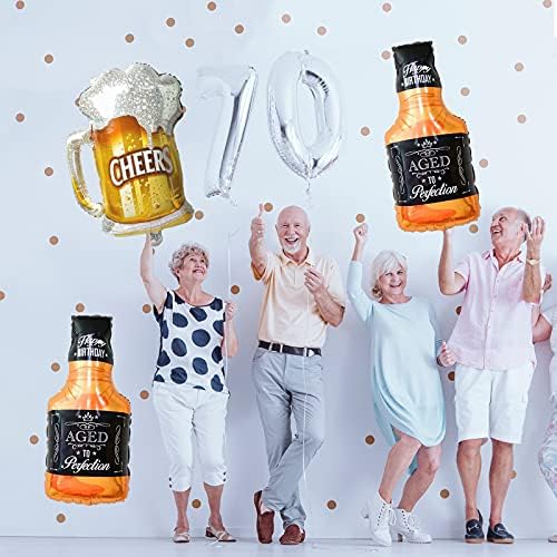 Whiskey Bottle Beer Cup Balloons Set of 4