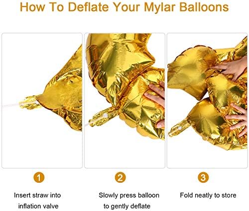 Gejoy 24 Piece 16 Inch Gold Chain Balloons for Hip Hop Parties