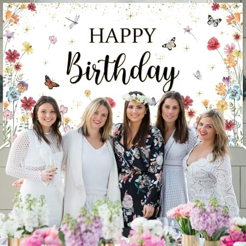 Avezano Wildflower Birthday Banner 6x36ft