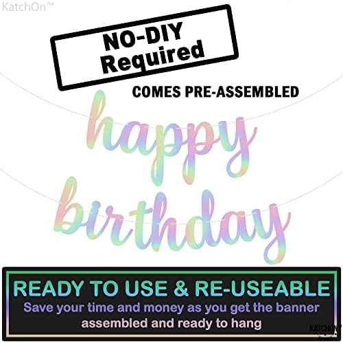 KatchOn Iridescent Happy Birthday Banner 10 Feet
