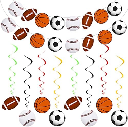 18 Pieces Sports Themed Party Decorations