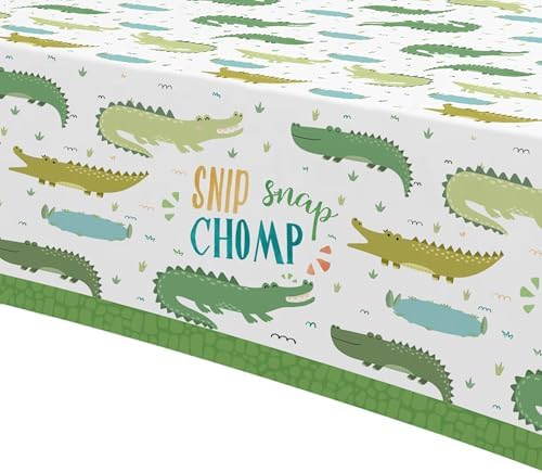 Alligator Birthday Party Tablecloth Set 3pcs