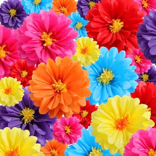 24 Pcs 10 20 Inch Giant Mexican Fiesta Paper Flowers
