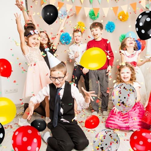 75 Piece Mouse Balloons Party Decor Set Red Black Yellow
