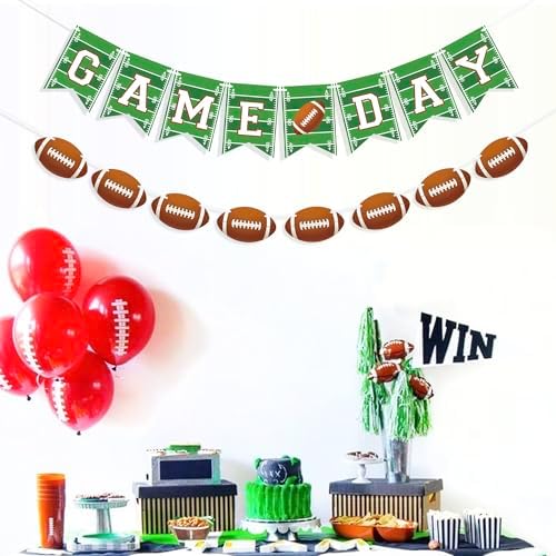 Uniwish Football Party Decorations Banner Garland