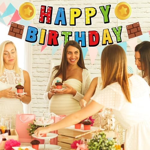 Happy Birthday Colorful Banner with Cartoon Design