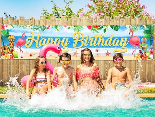 Tropical Luau Birthday Banner Decorations Yard Sign