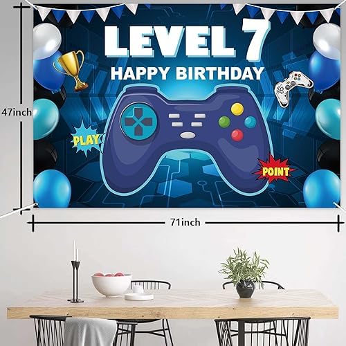 Level 7 Birthday Party Banner Decorations for Kids