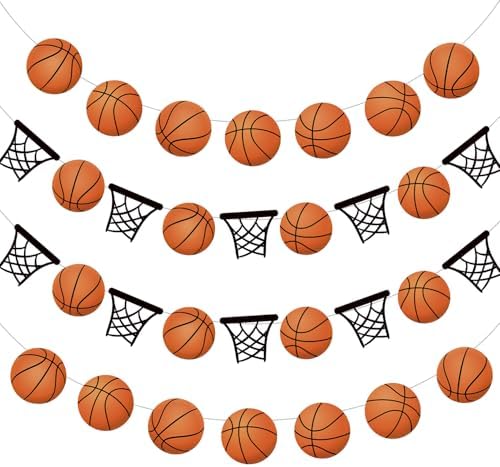 Basketball Party Banners 4 Pcs Slam Dunk Decorations