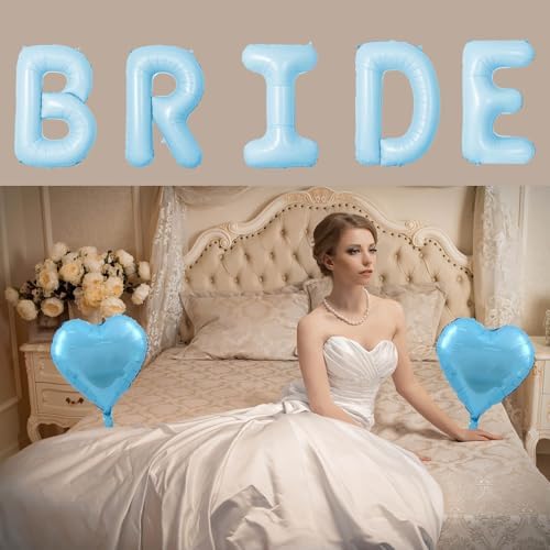 Light Blue Heart Balloons Wedding Decor Set 7 PCS