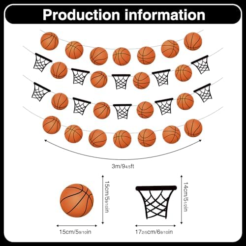 Basketball Party Banners 4 Pcs Slam Dunk Decorations