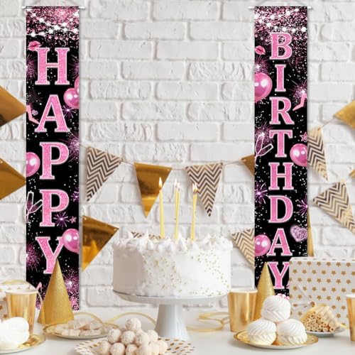 Happy Birthday Decorations Banner for Women Girls