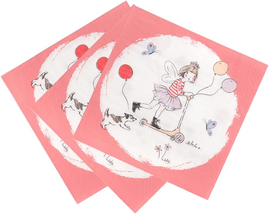 Pink Napkins for Kids Birthday Party with Tilly and Tigg