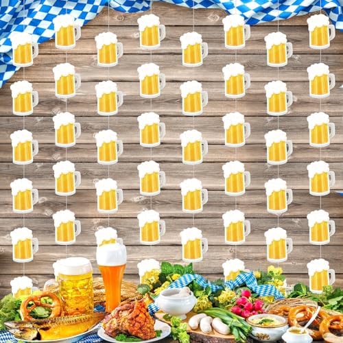 Pajean 8 Pcs Beer Mug Garland Banners for Parties