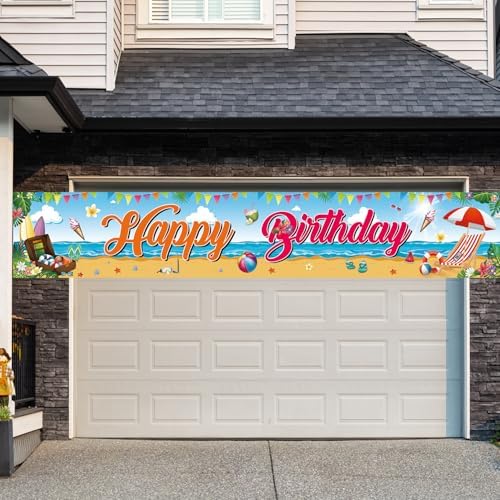 Large Summer Beach Birthday Banner 118 x 20 Inches