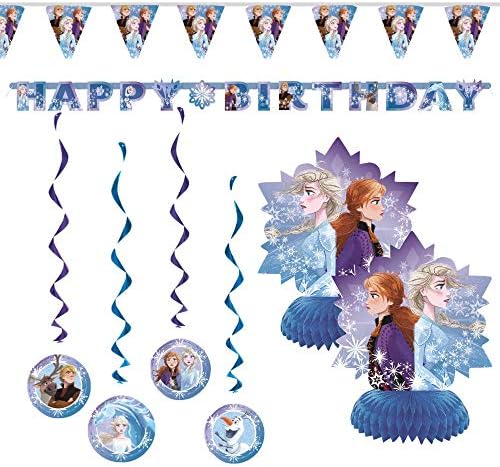 Frozen 2 Kids Birthday Decor Kit with Happy Birthday Banner