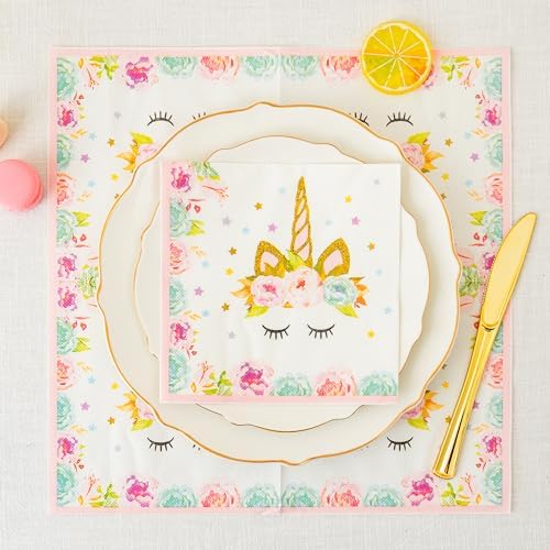 Calculs Unicorn Napkins 65 Inch Square 20 Pack