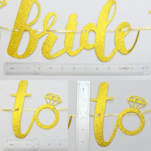 Bride To Be Gold Glitter Party Banner for Wedding Engagement
