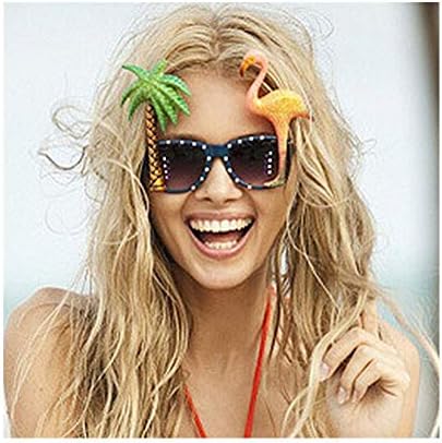 2 Pack Funny Party Glasses Hawaiian Tropical Theme