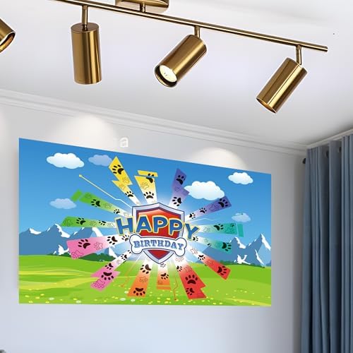 Dog Paw Birthday Banner Decorations 708x433 Inch