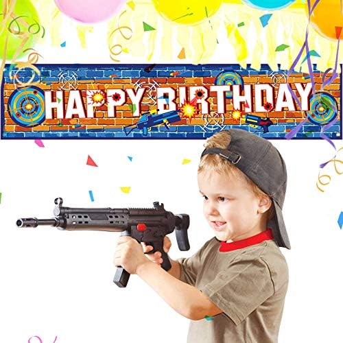 Dart Battle Birthday Banner with Hanging Rope