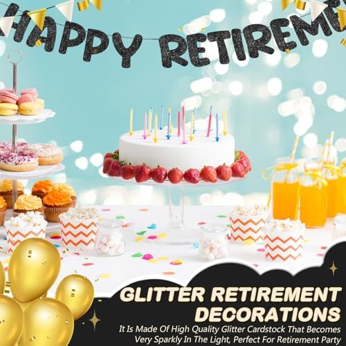 Fulmoon Happy Retirement Banner Glitter Sign