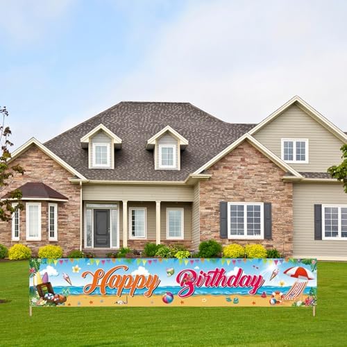 Large Summer Beach Birthday Banner 118 x 20 Inches