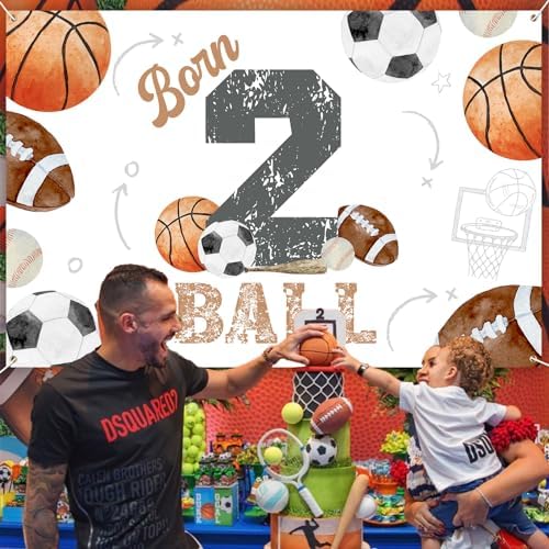 Born Two Ball Birthday Party Decorations with Backdrop Banner