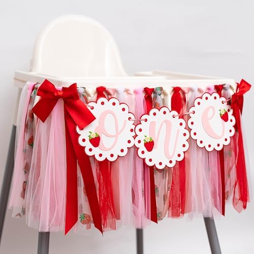 Strawberry Birthday Highchair Banner for Parties