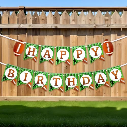 Football Birthday Banner Set with Flags and Ropes