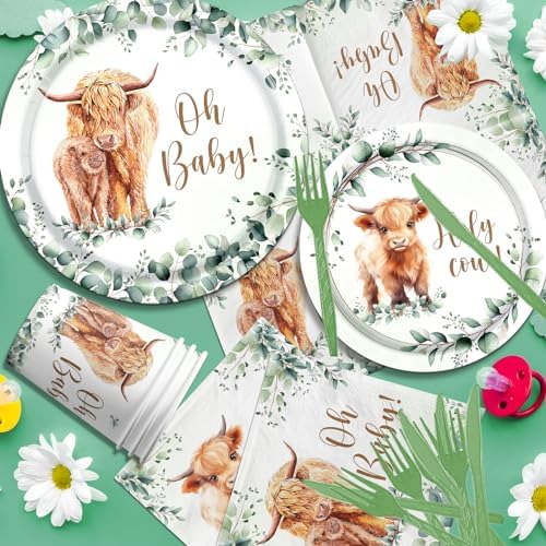 Highland Cow Birthday Decorations 142Pcs Party Set