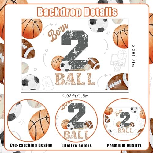 Born Two Ball Birthday Party Decorations with Backdrop Banner