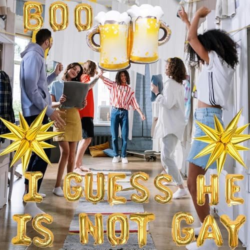 Funny Bachelor Party Gold Glitter Banner