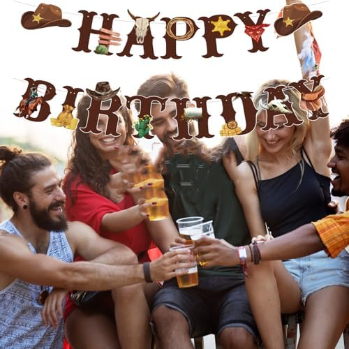 Western Cowboy Birthday Banner Decoration Set