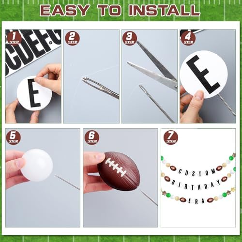 98 Pcs Football Themed Birthday Banner DIY Kit