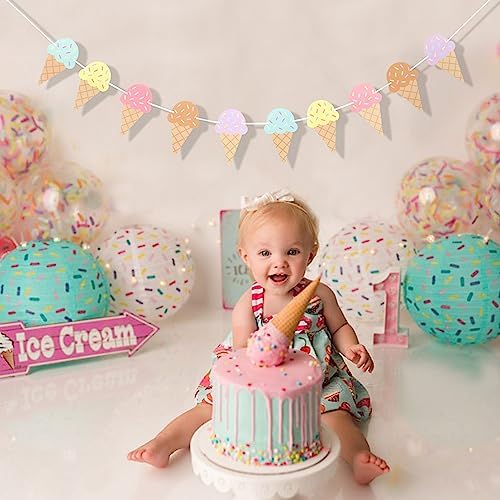 Ice Cream Birthday Banner for Kids and Family