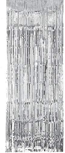 Stunning Silver Foil Metallic Curtain 3 x 8