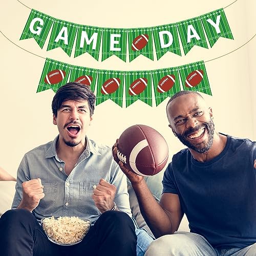Doumeny 2Pcs Green Football Banner Garland Decor
