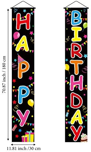 Tatuo Colorful Happy Birthday Door Banner Set
