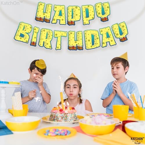 KatchOn 10 Foot Yellow Happy Birthday Banner