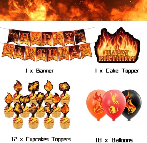 Firefighter Birthday Party Decorations Set