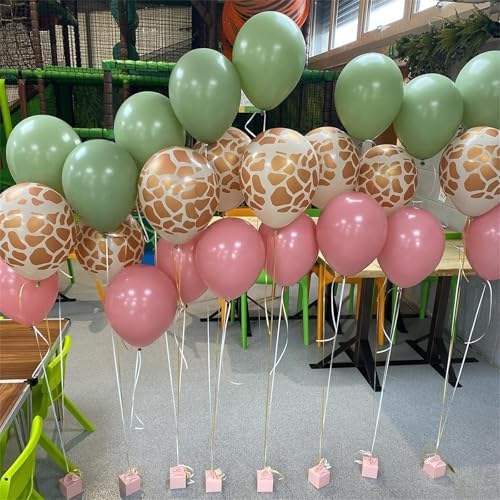 Pink Jungle Safari Balloons 60PCS Party Decorations