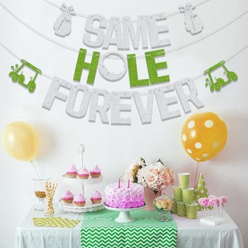Golf Themed Same Hole Forever Banner Decor