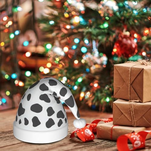 QinZheng Personalized Santa Hat with Cow Print